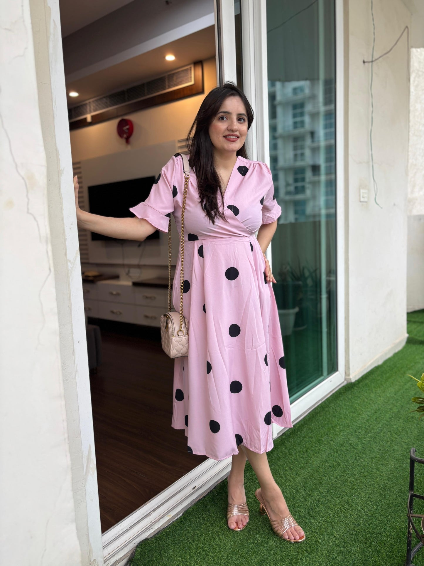 Serina Luxury Polka Dress