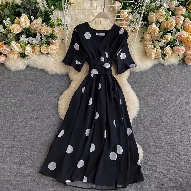 Serina Luxury Polka Dress