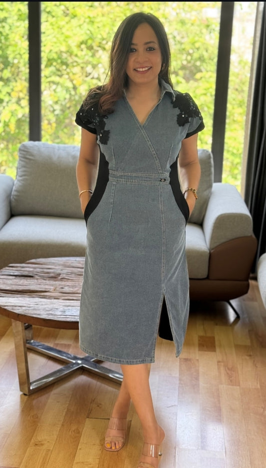 Luxury denim dress