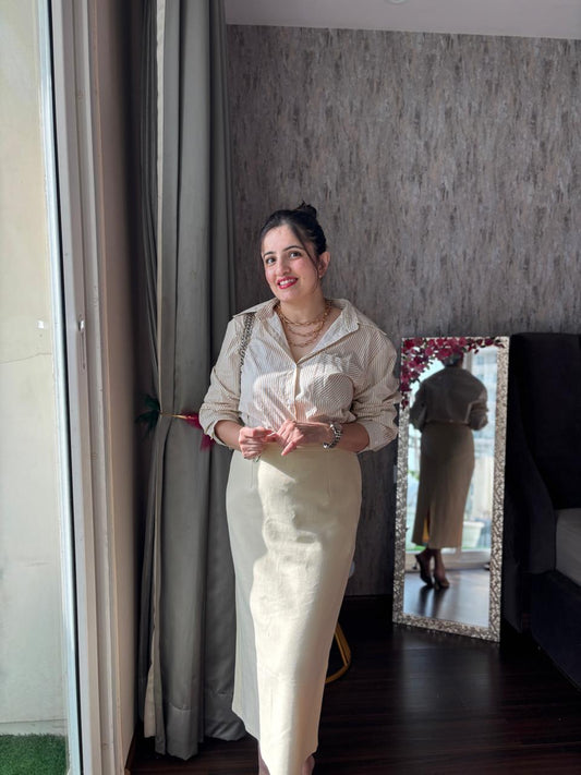 Two piece skirt and shirt formal set