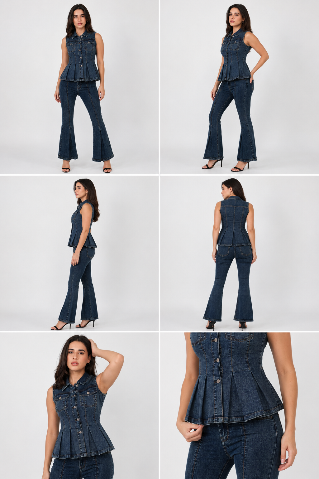 Denim Peplum Co-Ord Set