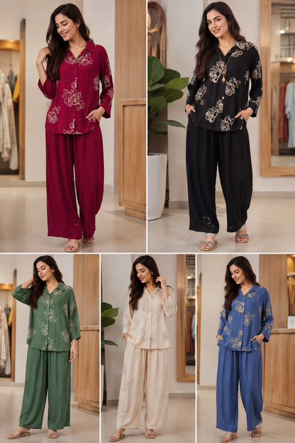 Women's Premium Embroidered Co-Ord Set