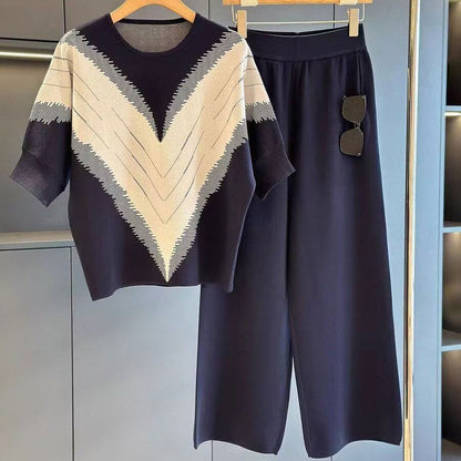 Chevron Knit Co-Ord Set – Premium Two-Piece Loungewear