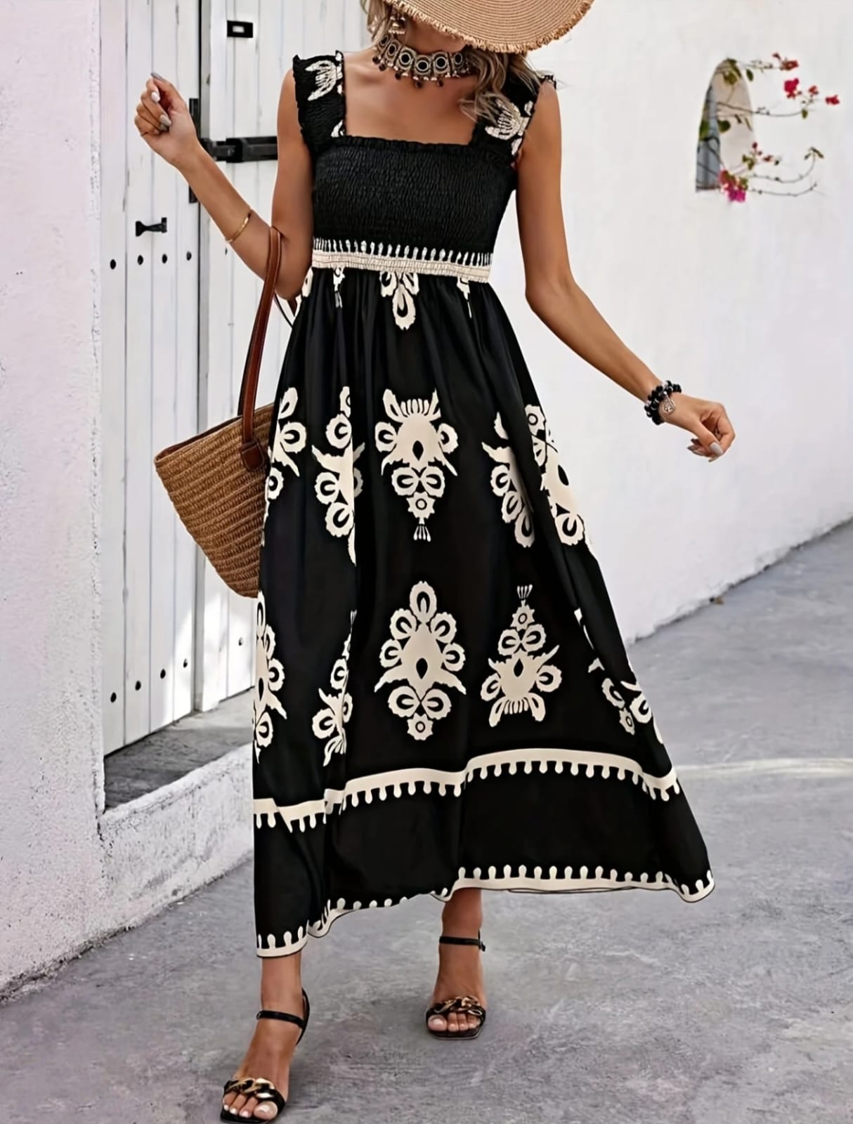 Luxury printed dress