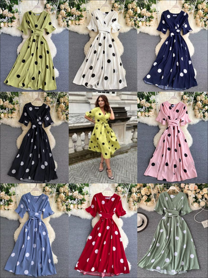Serina Luxury Polka Dress