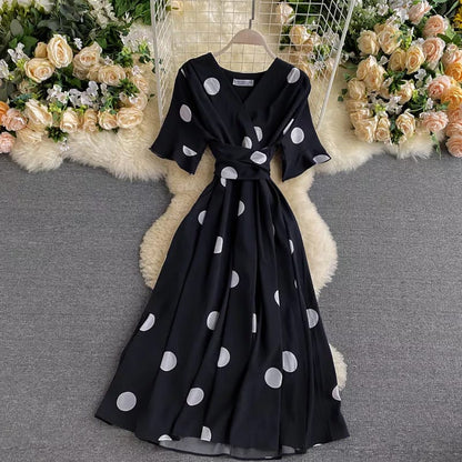 Serina Luxury Polka Dress