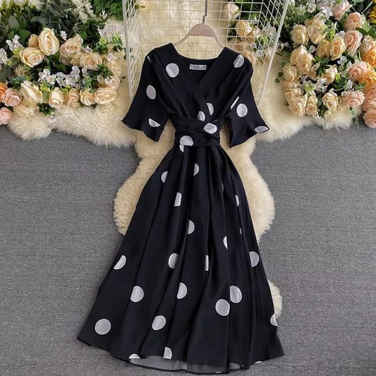Serina Luxury Polka Dress