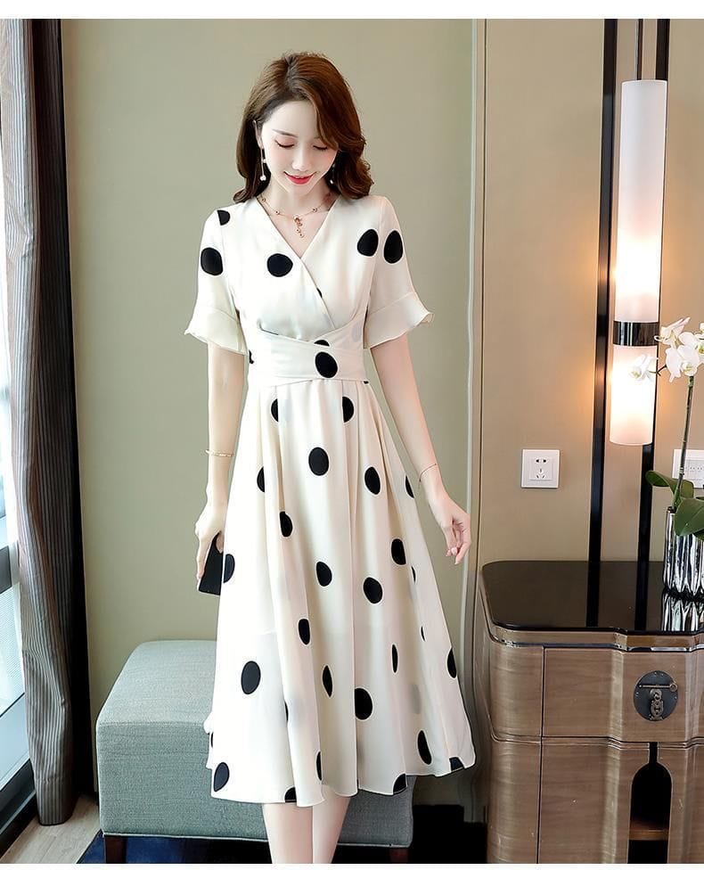 Serina Luxury Polka Dress
