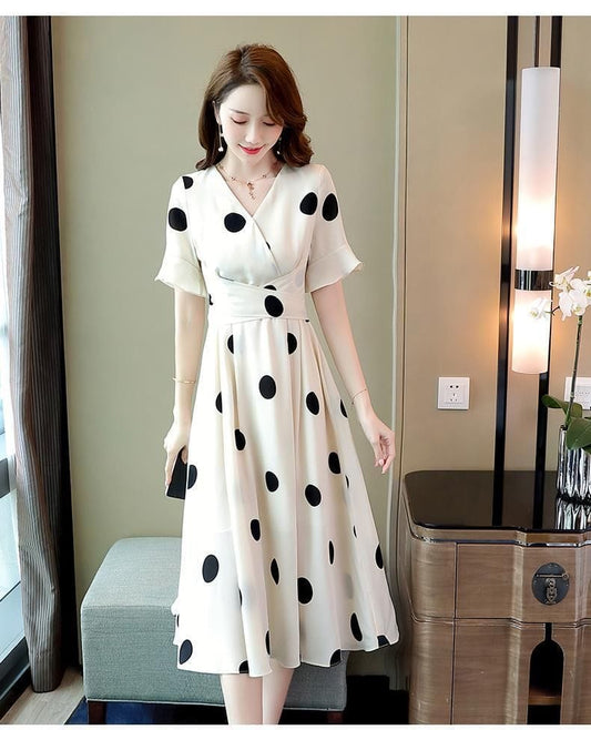 Serina Luxury Polka Dress