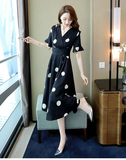 Serina Luxury Polka Dress