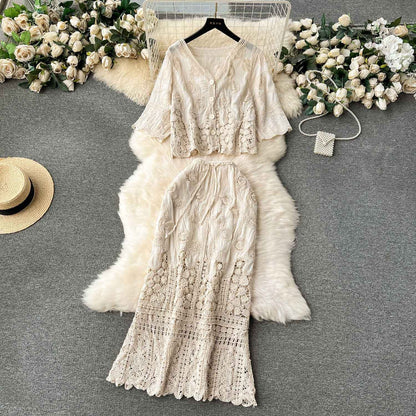Tia Luxury Crochet Coord Set