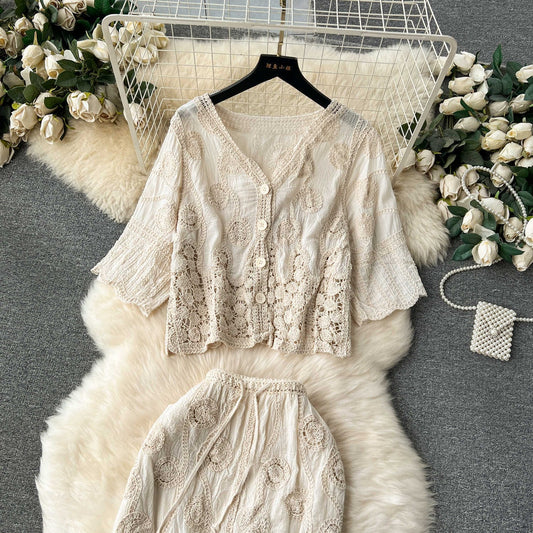 Tia Luxury Crochet Coord Set
