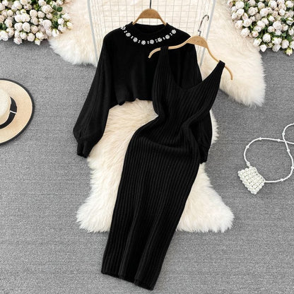 Woolen two piece dress