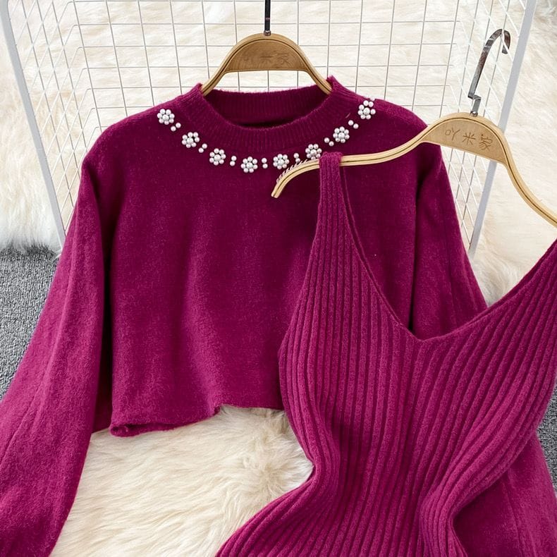 Woolen two piece dress