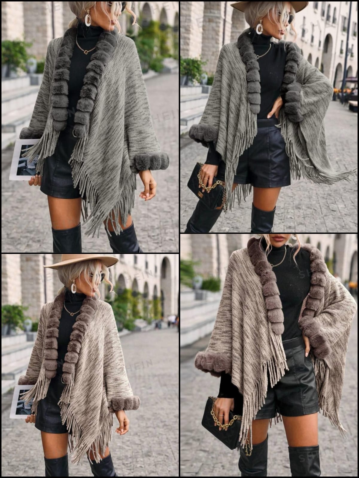 Luxury sleeves fur capes