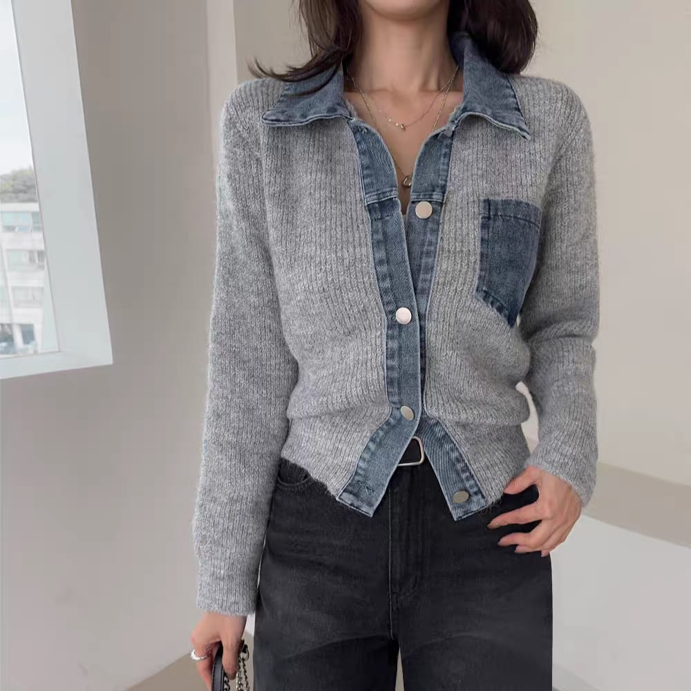 Style store denim sweater