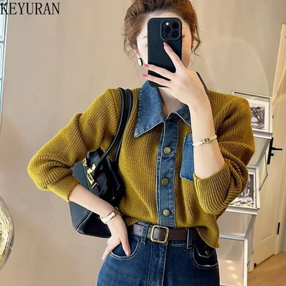 Style store denim sweater