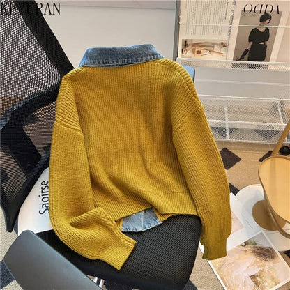 Style store denim sweater