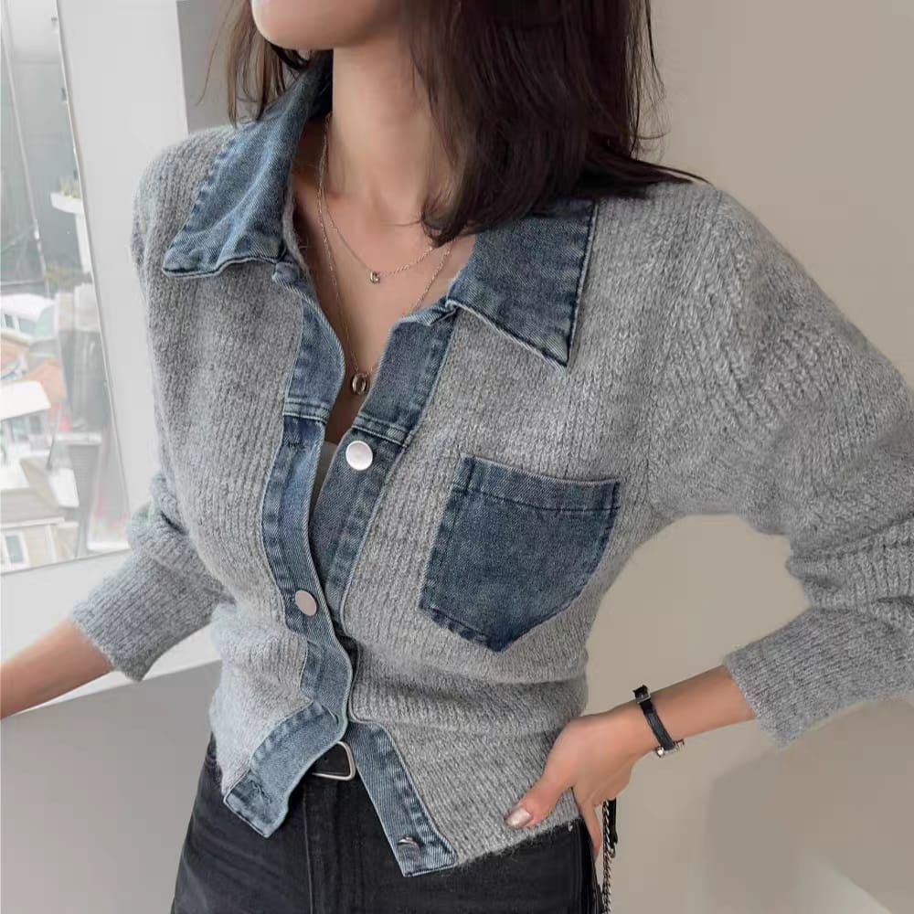Style store denim sweater
