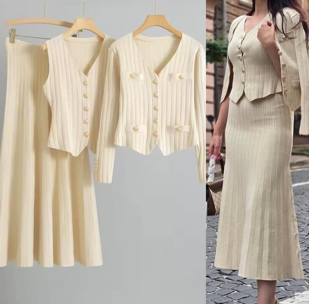 Luxury 3 piece skirt set