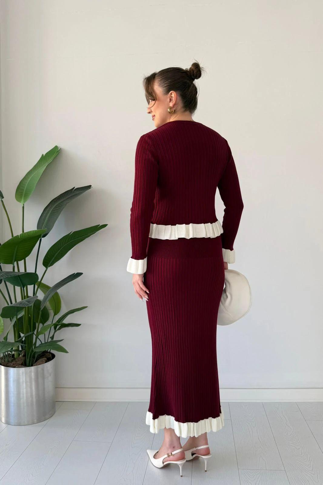 Stylestore knitted peplum skirt set