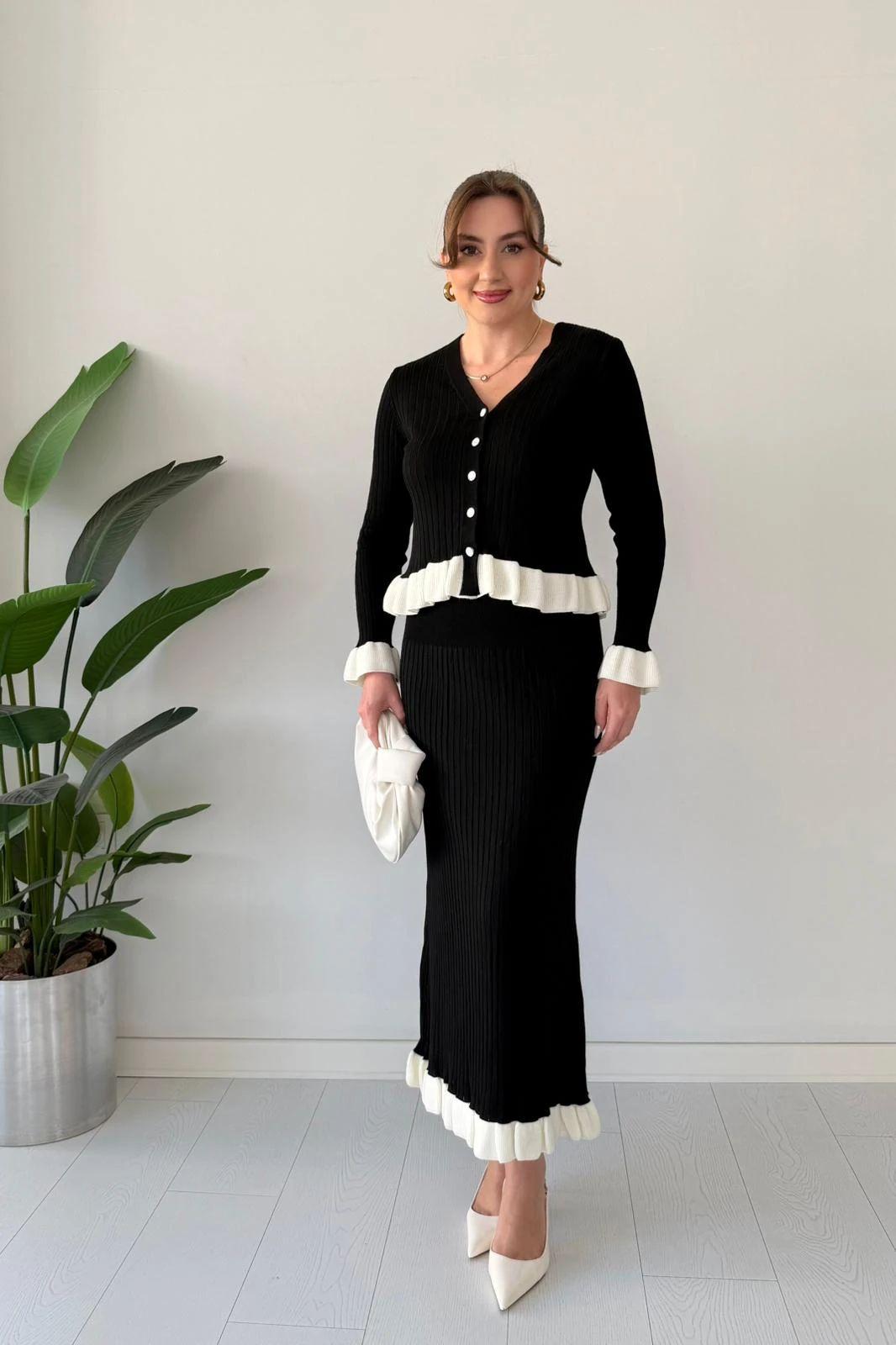 Stylestore knitted peplum skirt set