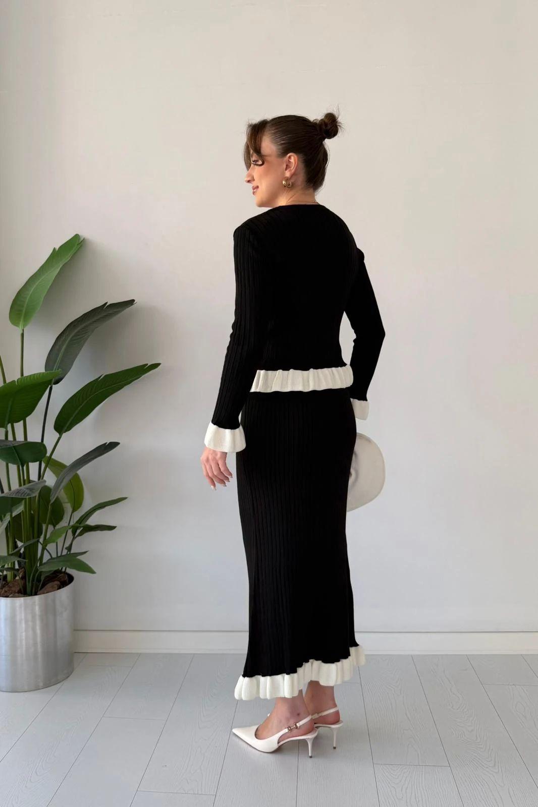 Stylestore knitted peplum skirt set