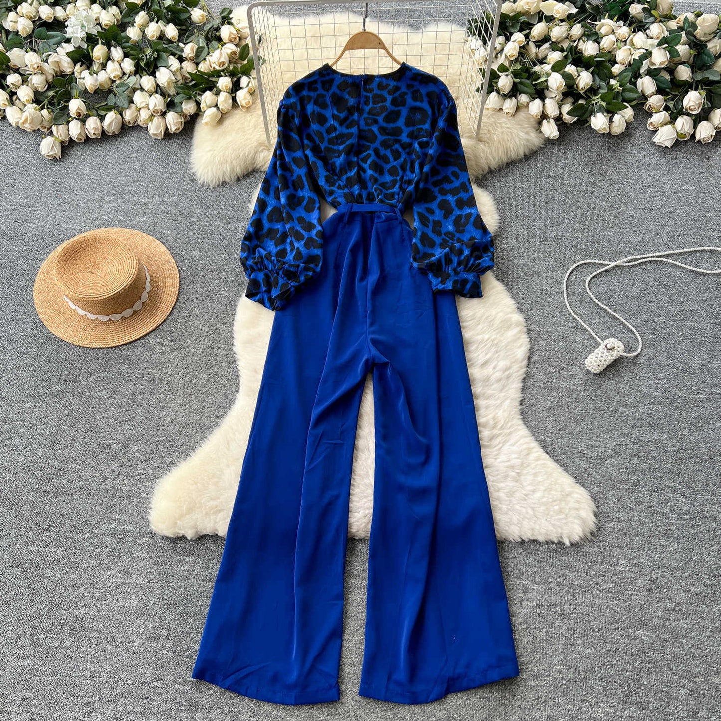 Stylish luxury jumpsuit with belt