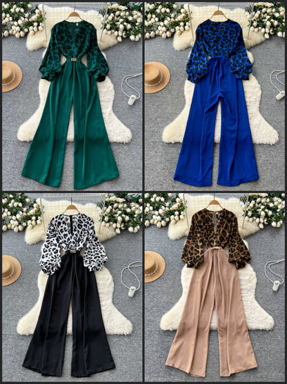Stylish luxury jumpsuit with belt
