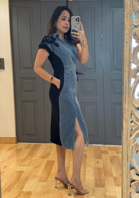 Luxury denim dress