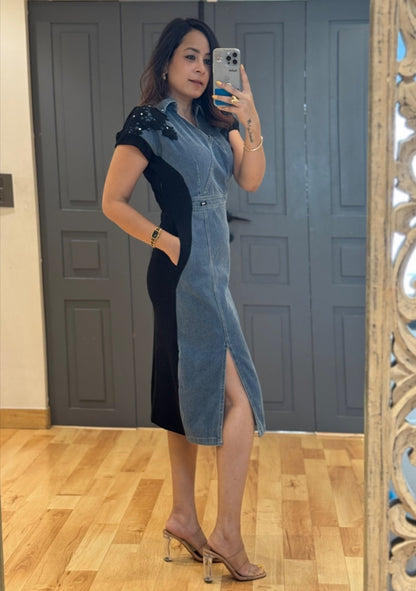 Luxury denim dress