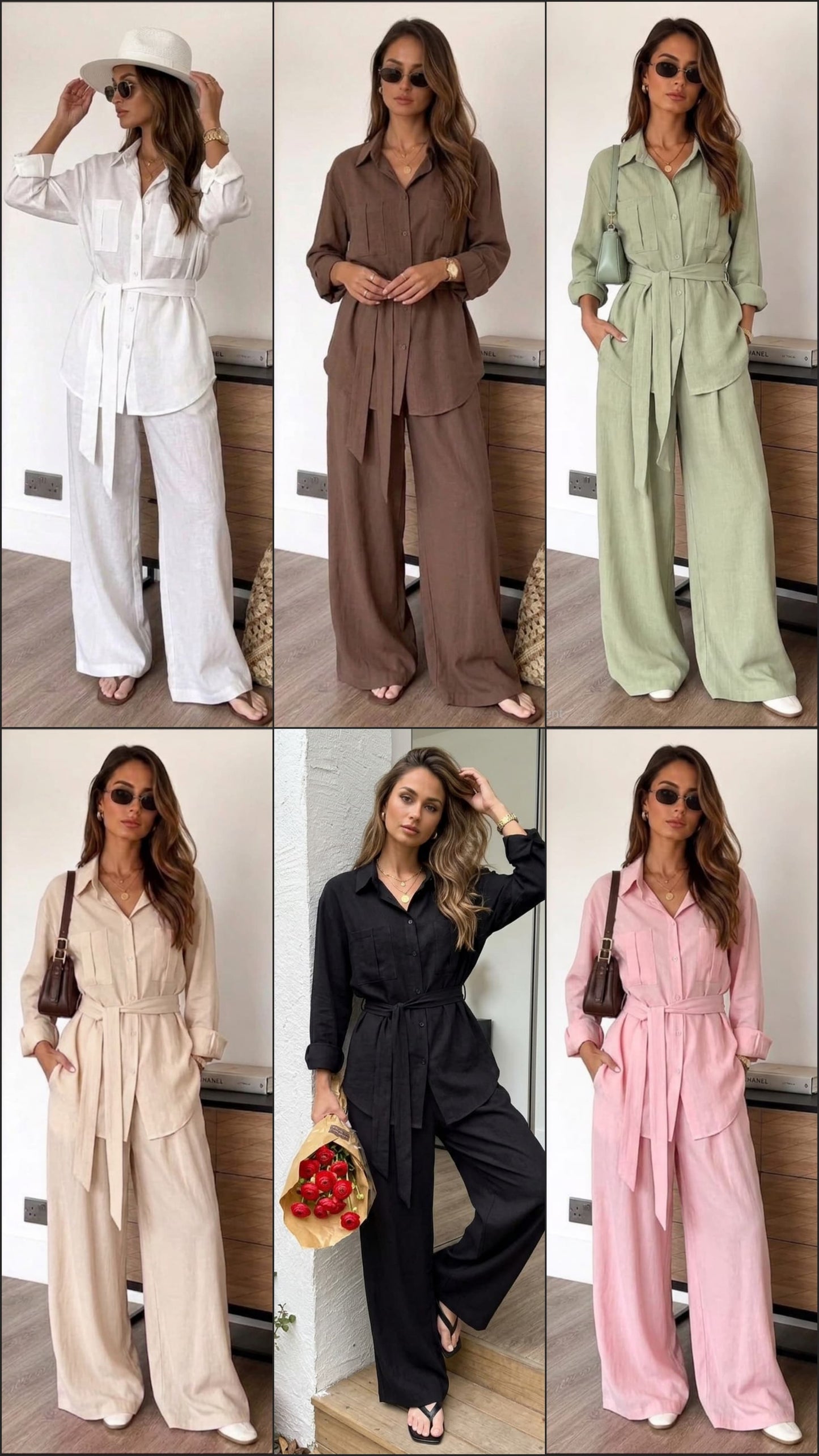 Bracy Luxury Co-Ord Set – Cotton Blend with Belt