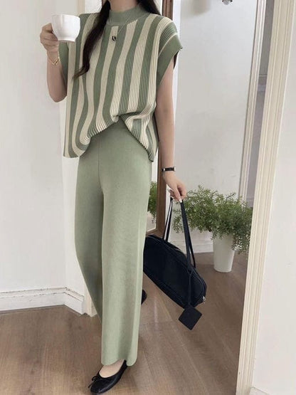 Striped Knit Co-Ord Set – Effortless Everyday Elegance