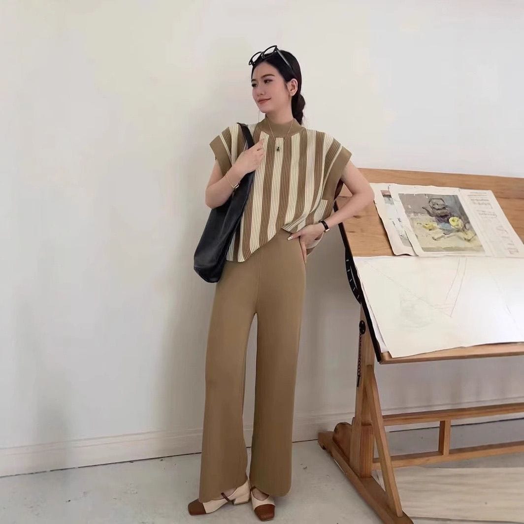 Striped Knit Co-Ord Set – Effortless Everyday Elegance