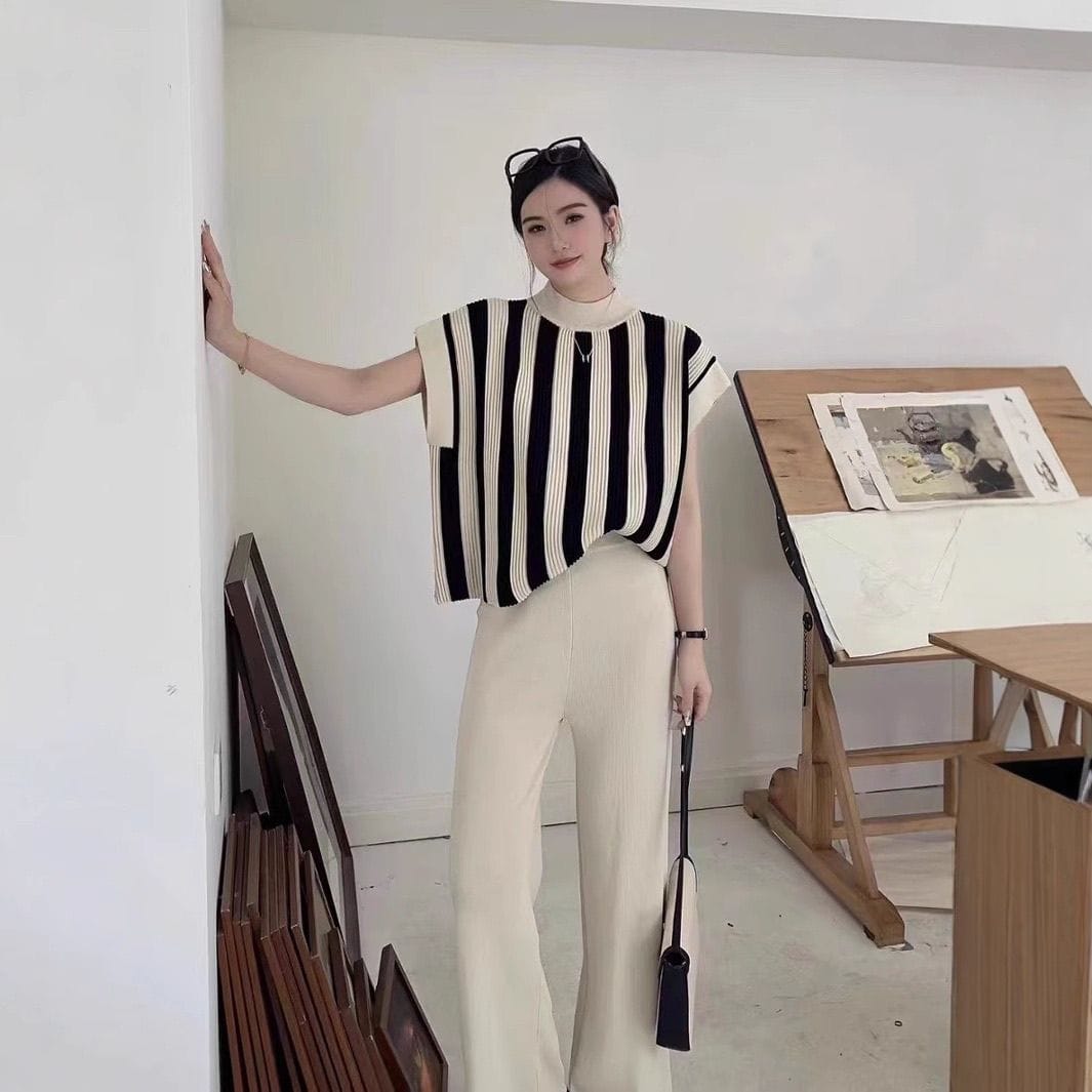 Striped Knit Co-Ord Set – Effortless Everyday Elegance
