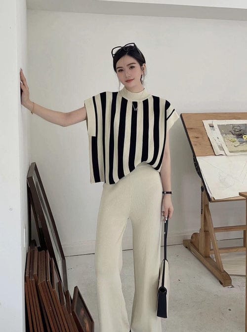 Striped Knit Co-Ord Set – Effortless Everyday Elegance