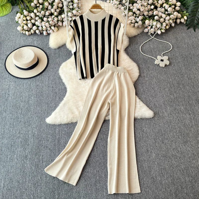 Striped Knit Co-Ord Set – Effortless Everyday Elegance