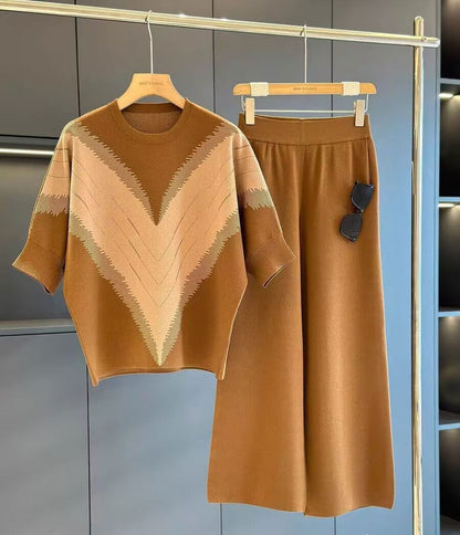 Chevron Knit Co-Ord Set – Premium Two-Piece Loungewear