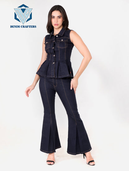 Denim Peplum Co-Ord Set