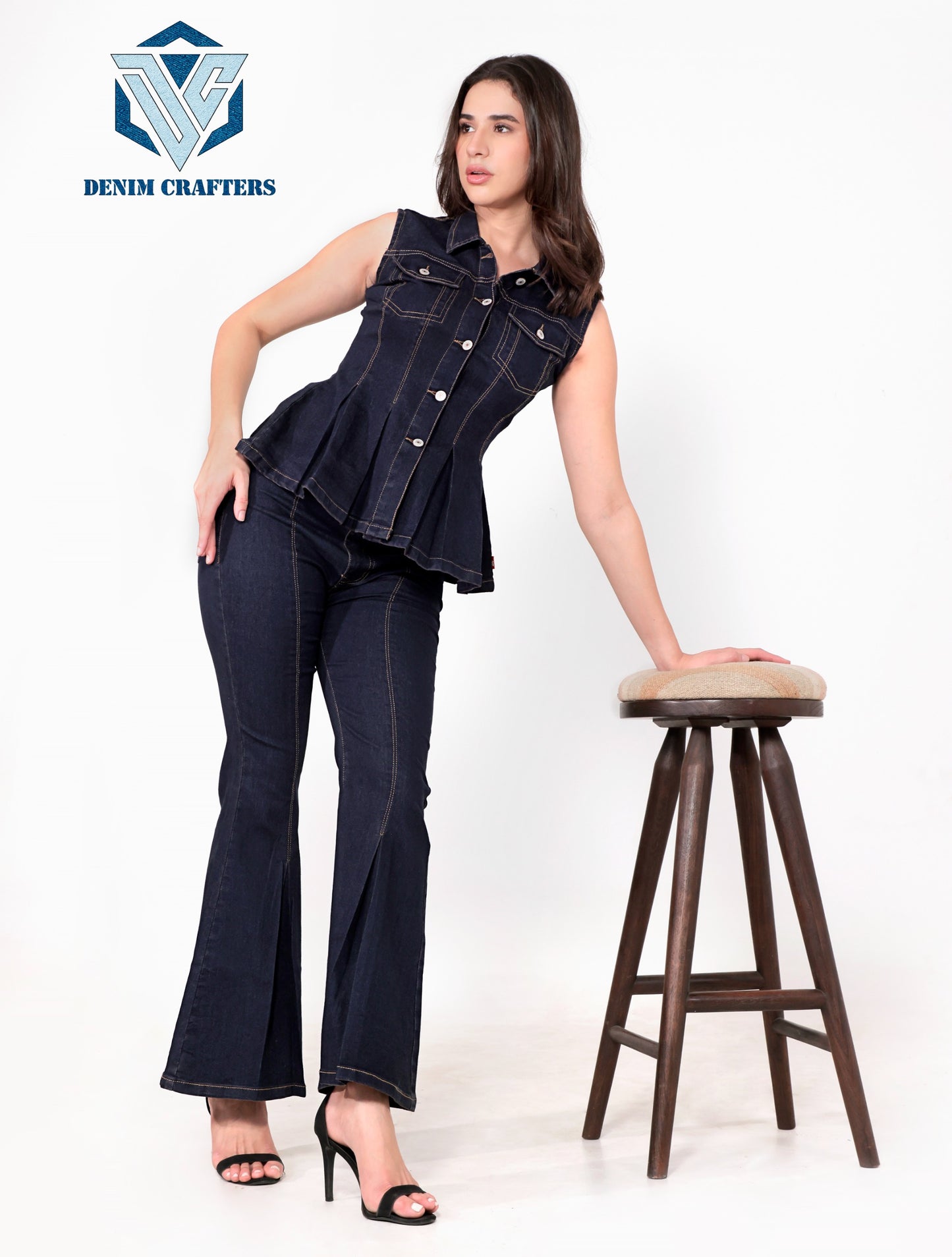Denim Peplum Co-Ord Set