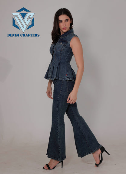 Denim Peplum Co-Ord Set