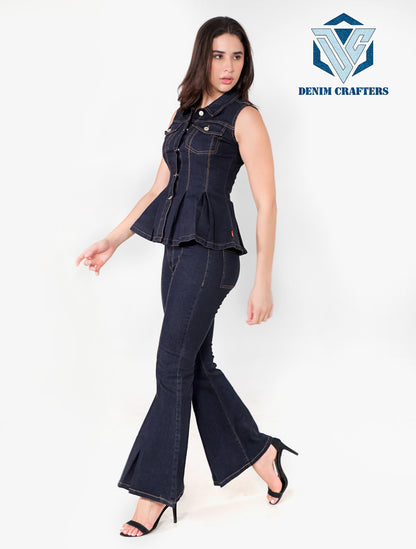 Denim Peplum Co-Ord Set