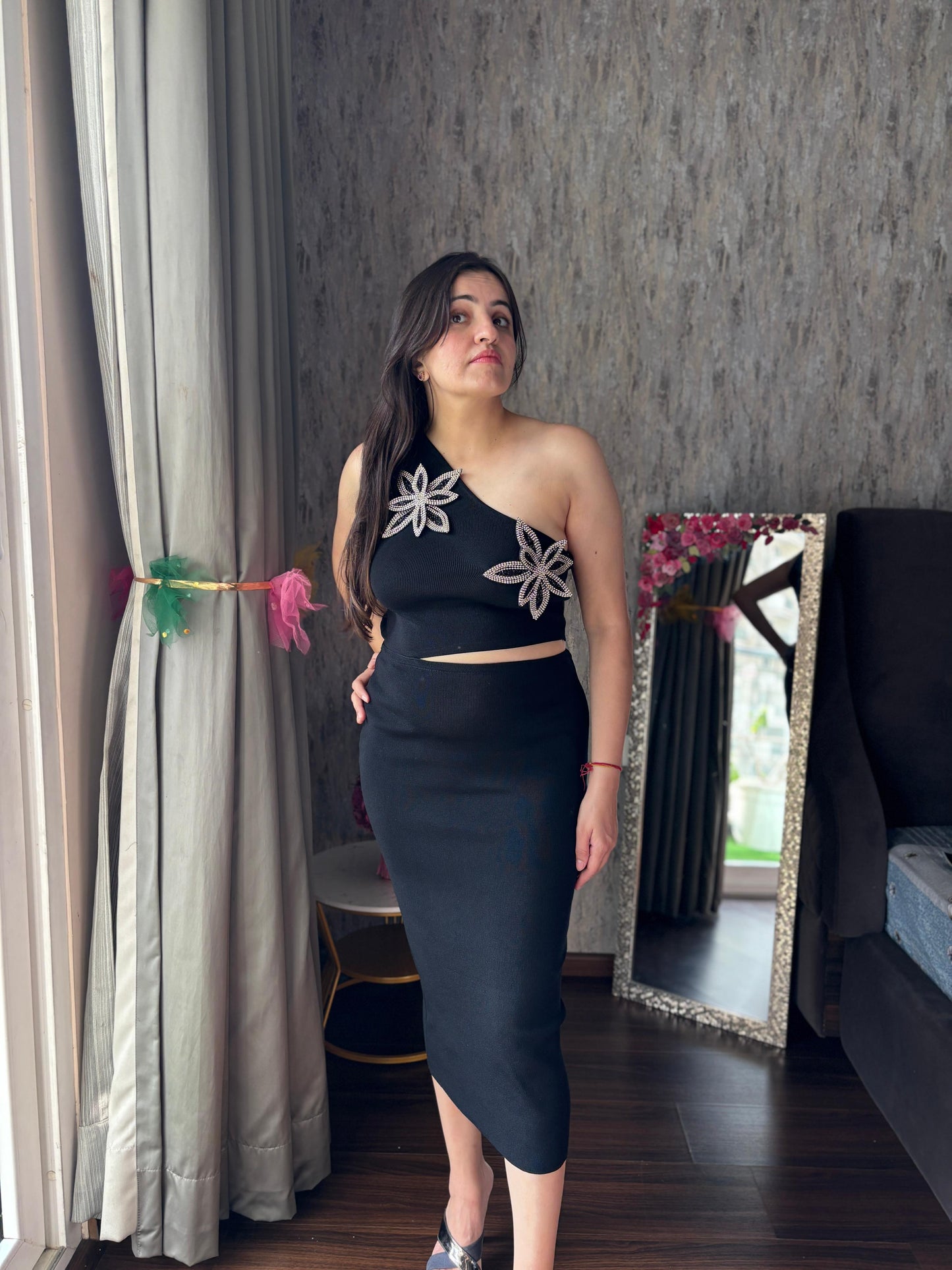 Body con black dress