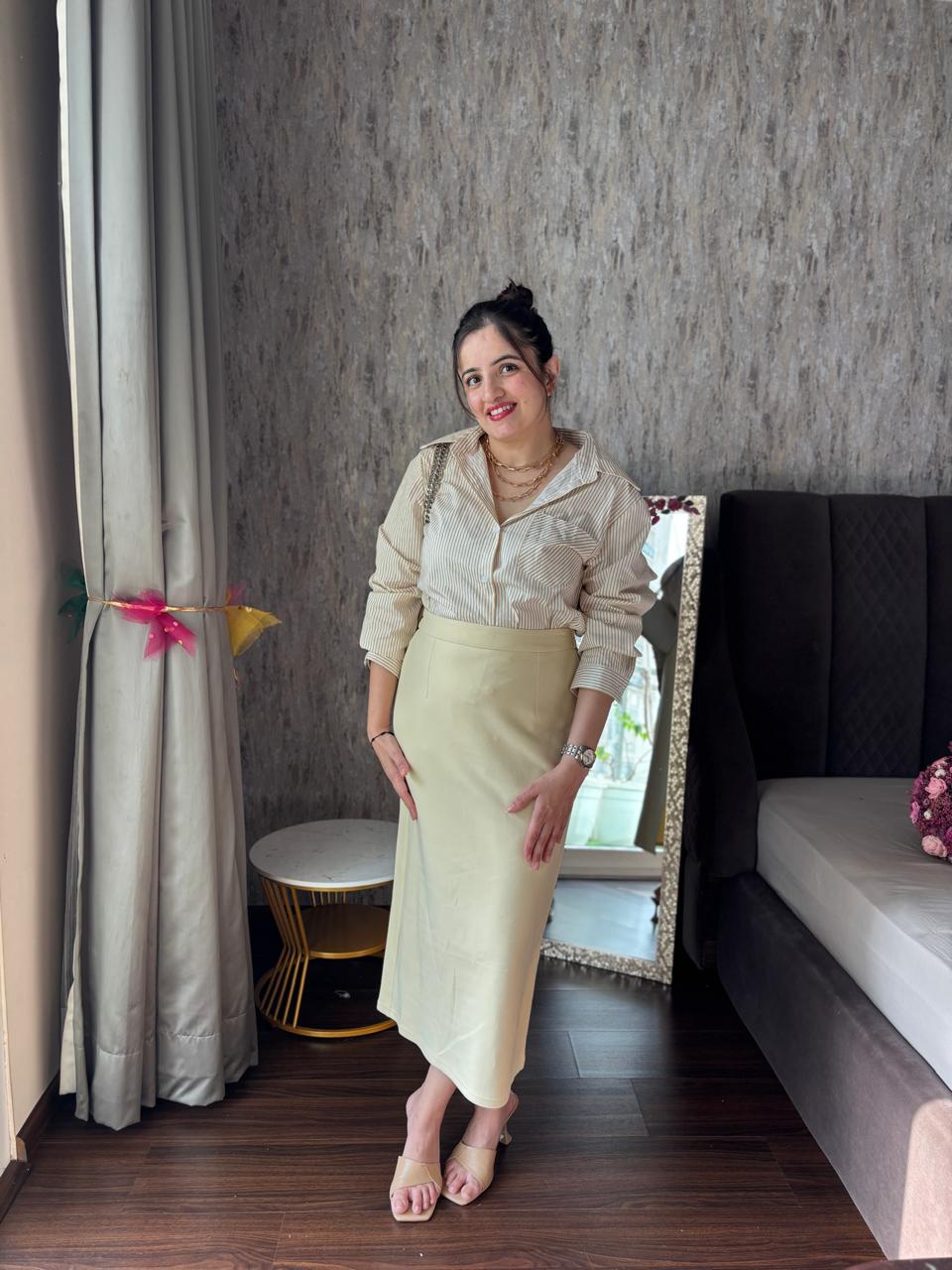 Two piece skirt and shirt formal set