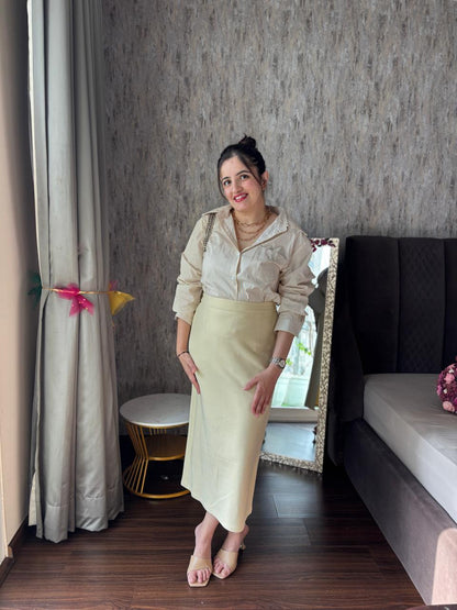 Two piece skirt and shirt formal set