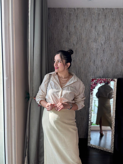 Two piece skirt and shirt formal set