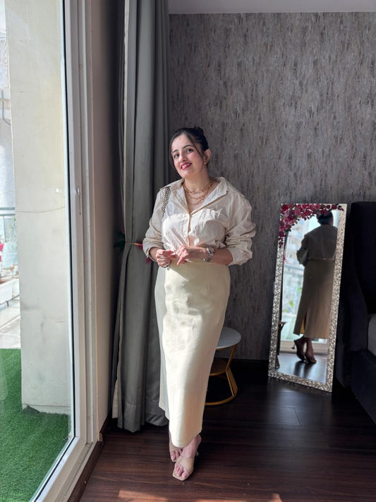 Two piece skirt and shirt formal set