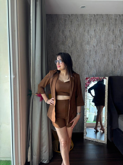 3 piece short set
