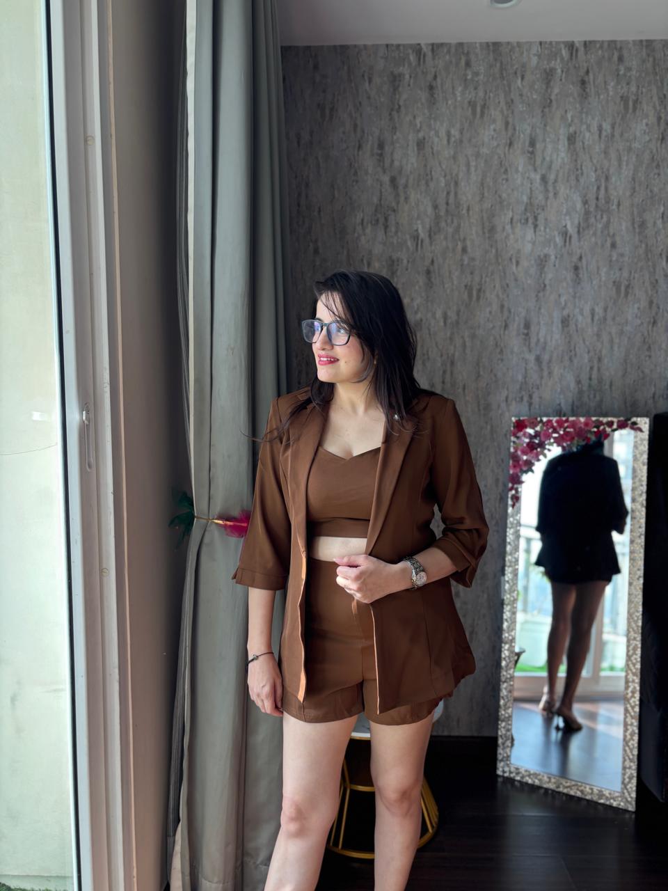 3 piece short set
