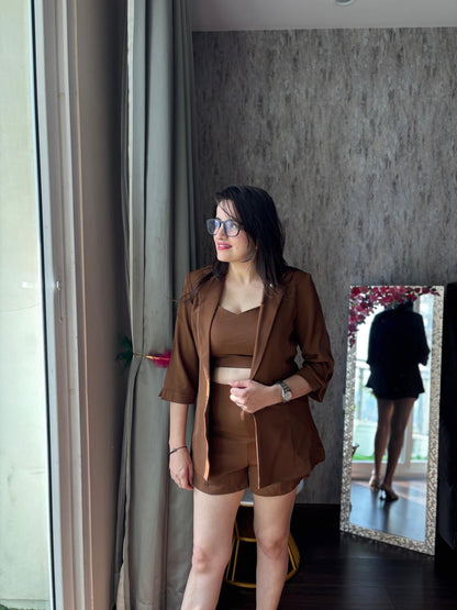 3 piece short set